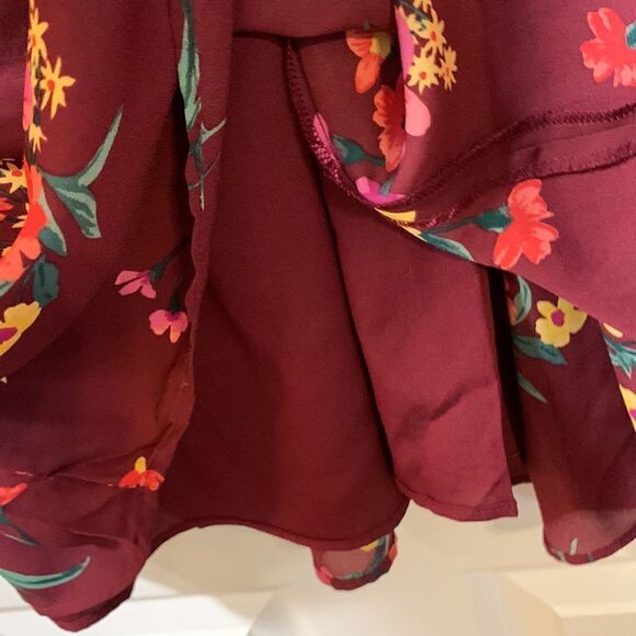 Old Navy size large BoHo floral burgundy dress NWT - Picture 5 of 11